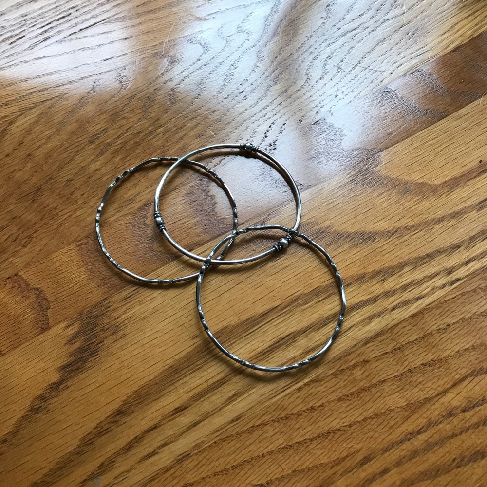 Silver bangle bracelets